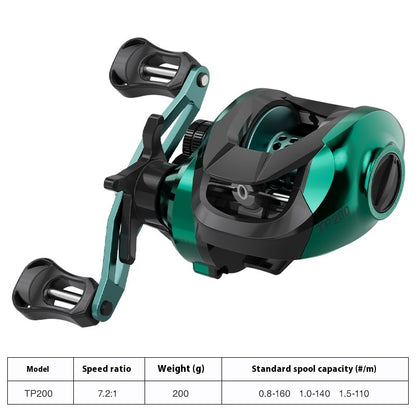 Lure Baitcasting Reel Wholesale 7.2:1 Fishing Reel with Drag Alarm Black Fishing Reel Long Casting Fishing Reel Fishing Line Reel TP