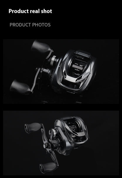 Anti-Explosion Line Long Casting Baitcasting Reel 7.2:1 Gear Ratio with Drag Alarm Fishing Reel Short Shaft Line Cup Fishing Reel