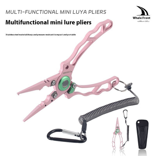 Stainless Steel Integrated Lure Pliers Multi-Functional Fishing Lure Pliers Fish Control Fishing Bait Change Line Cutting Ring Opening Fishing Gear