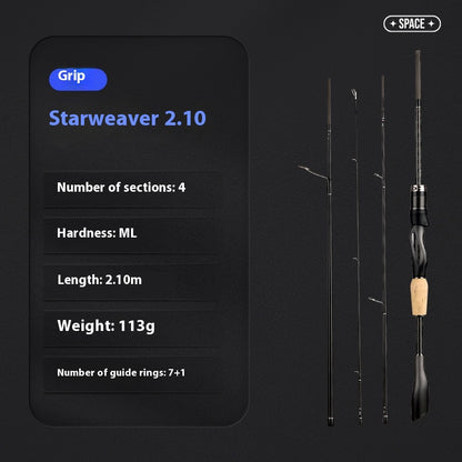 Full Fuji O-Ring Carbon Lure Rod Wholesale ML Adjustable Universal Long Casting Rod Four-Section Portable Travel Rod Only 99g
