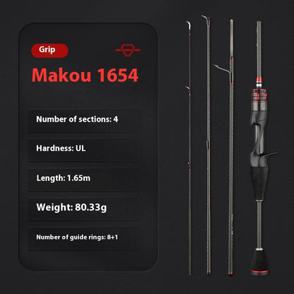 Full Set Fuji O-Ring Four-Section Micro Rod UL Ultra-Soft Multi-Section Lure Rod Teben Xiaosi Four-Mouth Rod 68g