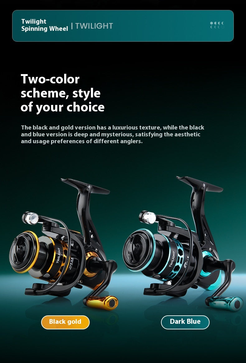Gap-Free Long Casting Lure Spinning Reel Double Handle Squid Reel Micro Fishing Reel 5.2:1 Casting Reel Fishing Reel