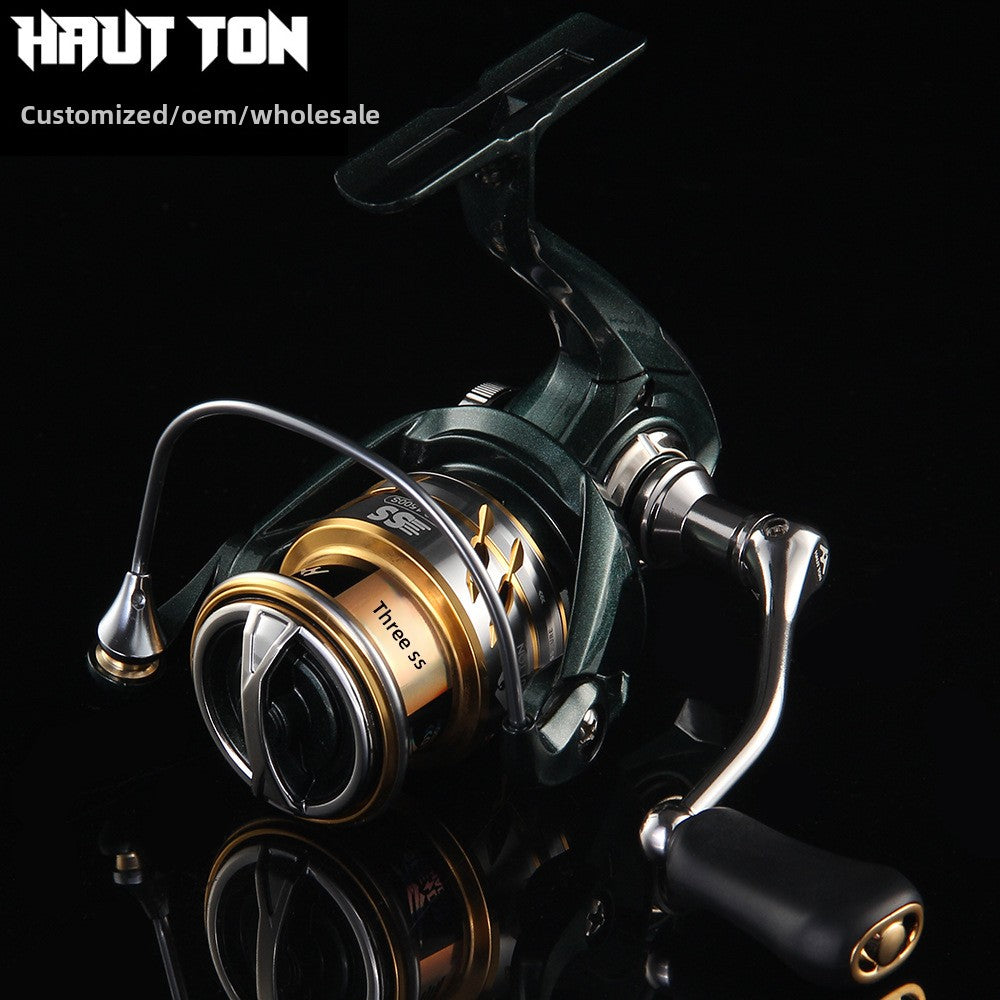 2025 New Micro Fishing Reel Lure Casting Spinning Reel 4+1 Bearings 5.2:1 Horse Mouth White Strip Fish Reel