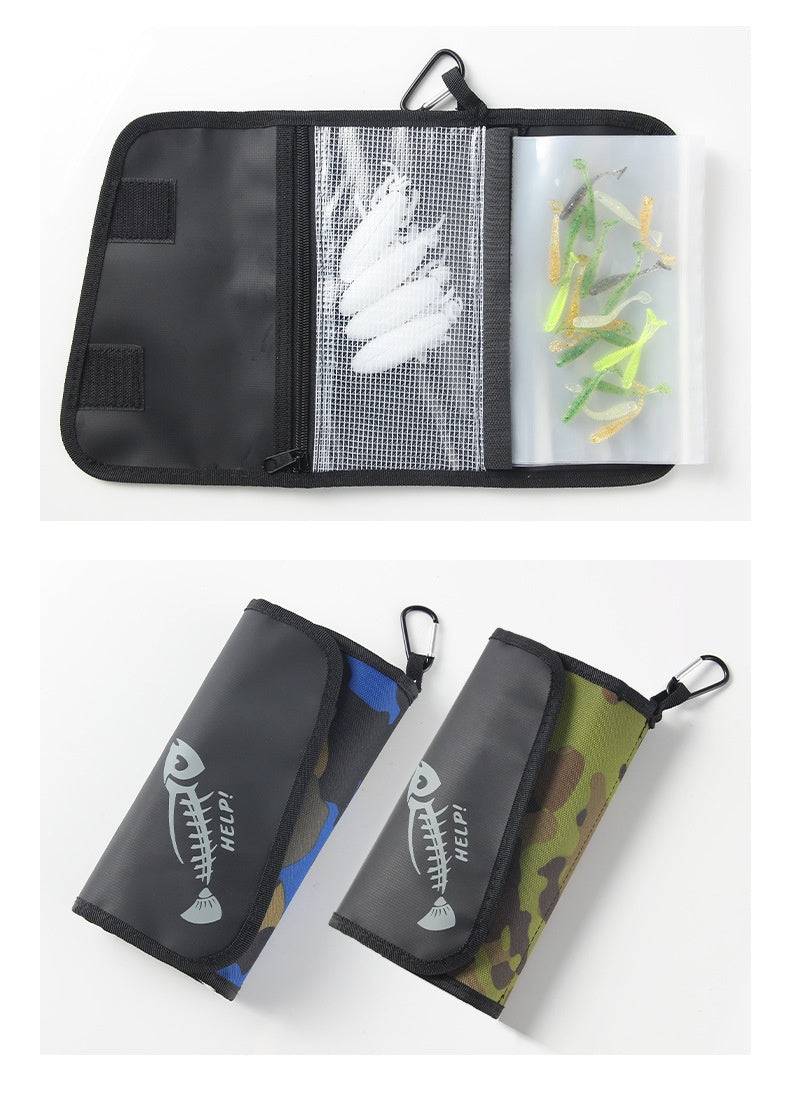 Soft Bait T-Tail Storage Bag Soft Worm Curved Tail Storage Bag Sealed Waterproof Large Capacity Fake Bait Includes Ziplock Bag