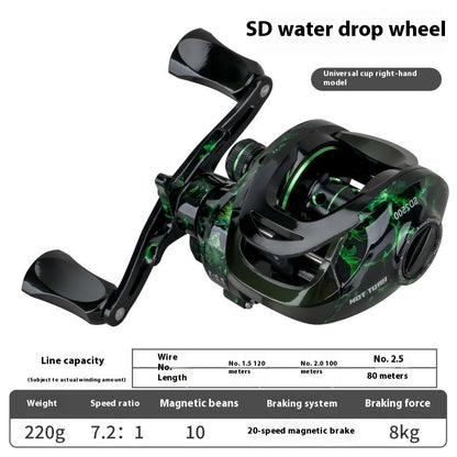 Anti-Explosion Line Water Drop Reel Wholesale Metal Lure Reel Long Casting Fishing Reel Lei Qiang Black Fishing Reel Sea Fishing Reel