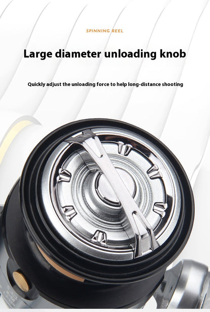 Long Casting Micro Lure Spinning Reel 5.2:1 Fishing Reel Gapless Metal Line Cup Fishing Reel
