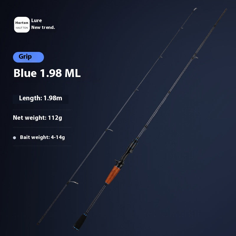 Full Fuji O-Ring ML Hardness 1.98m Long Casting Lure Rod Solid Wood Handle Cross Carbon Swordfish Rod Wholesale
