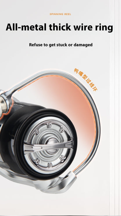 Long Casting Micro Lure Spinning Reel 5.2:1 Fishing Reel Gapless Metal Line Cup Fishing Reel