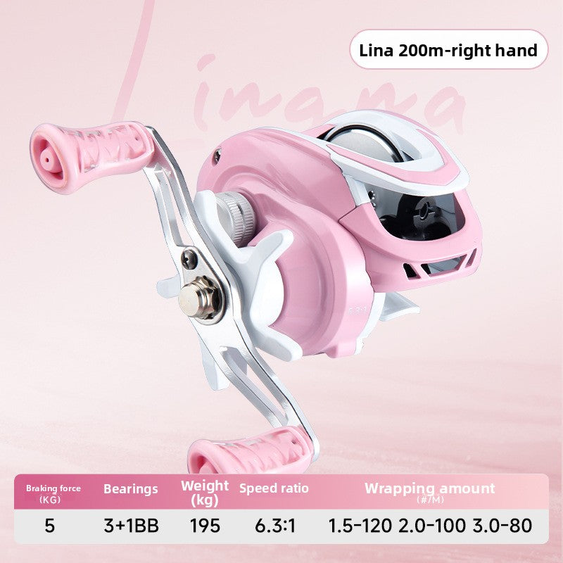 Macaron Pink Water Drop Reel Wholesale Long Casting Fishing Reel Temu with Drag Alarm Micro Fishing Reel 6.3:1