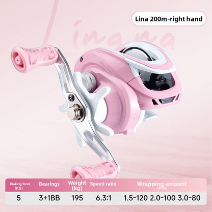 Macaron Pink Water Drop Reel Wholesale Long Casting Fishing Reel Temu with Drag Alarm Micro Fishing Reel 6.3:1