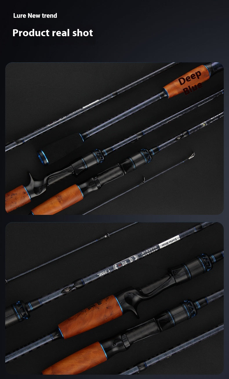 Full Fuji O-Ring ML Hardness 1.98m Long Casting Lure Rod Solid Wood Handle Cross Carbon Swordfish Rod Wholesale