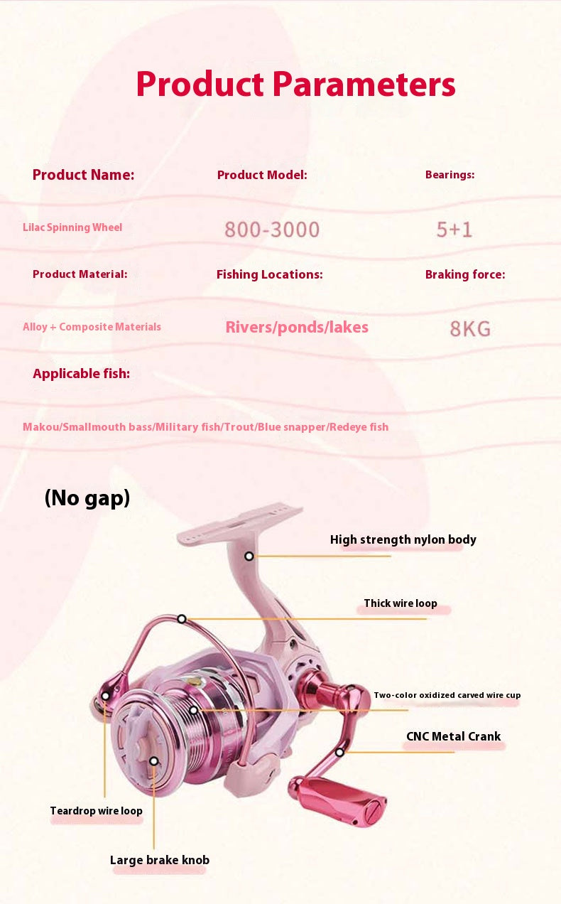 Spinning Reel Wholesale Lure Fishing Reel Full Metal Micro Line Cup Sea Rod Reel Macaron Sea Fishing Reel Fish Reel DS