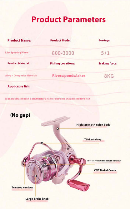 Spinning Reel Wholesale Lure Fishing Reel Full Metal Micro Line Cup Sea Rod Reel Macaron Sea Fishing Reel Fish Reel DS