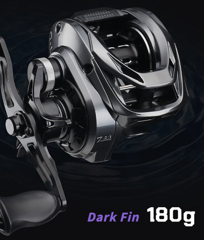 Anti-Explosion Line Long Casting Baitcasting Reel 7.2:1 Gear Ratio with Drag Alarm Fishing Reel Short Shaft Line Cup Fishing Reel