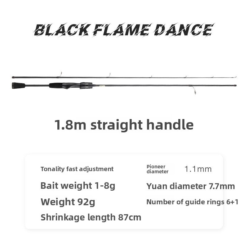 Haodun Full Fuji O-Ring Carbon Micro Lure Rod with Sound Wheel Seat 1.68m UL Fishing Rod Long Casting Fishing Rod