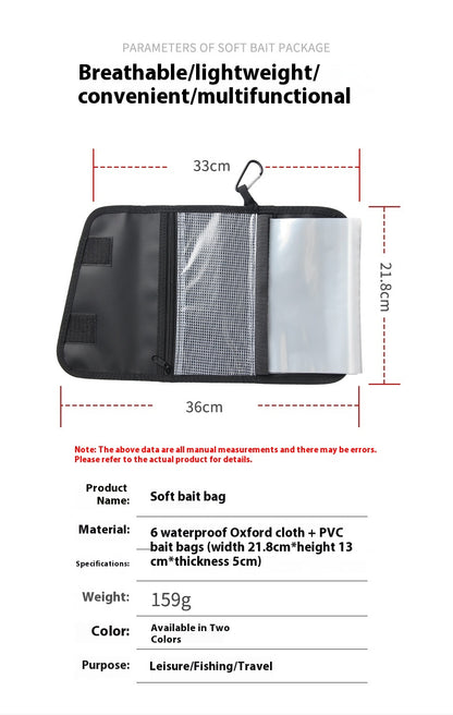 Soft Bait T-Tail Storage Bag Soft Worm Curved Tail Storage Bag Sealed Waterproof Large Capacity Fake Bait Includes Ziplock Bag