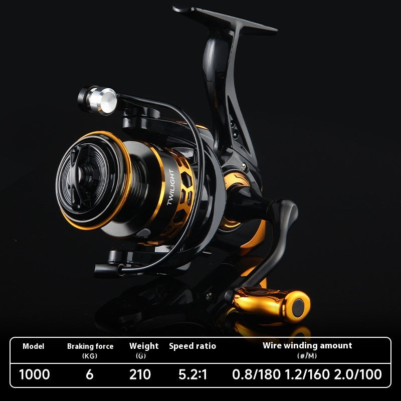 Gap-Free Long Casting Lure Spinning Reel Double Handle Squid Reel Micro Fishing Reel 5.2:1 Casting Reel Fishing Reel