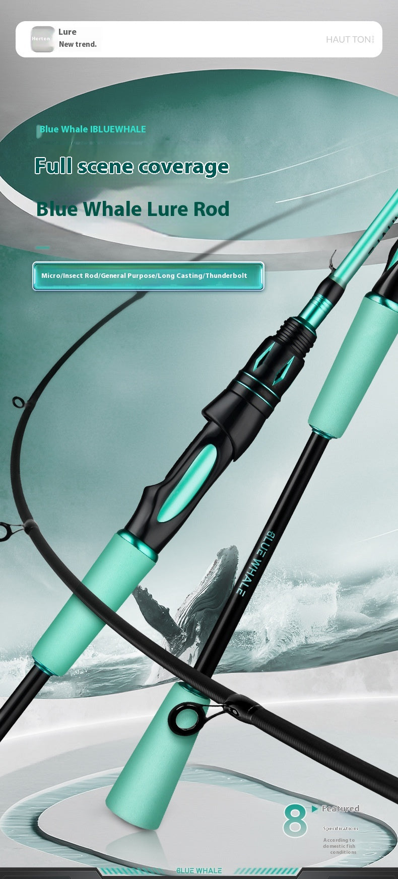 Long Casting Universal Lure Rod Double Rod Tip ML Adjustment UL Adjustment M Adjustment Carbon Fiber Fishing Rod Wholesale Mouth Rod Micro Rod