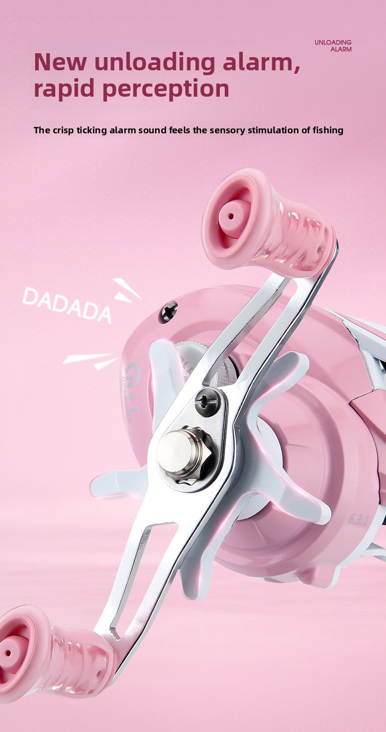 Macaron Pink Water Drop Reel Wholesale Long Casting Fishing Reel Temu with Drag Alarm Micro Fishing Reel 6.3:1