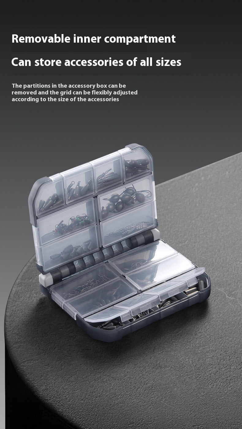 Lure Accessories Storage Box with Pins, Eight-Shaped Rings, Jig Head Hooks, Crankbaits, and Lead Sinkers, Detachable Space