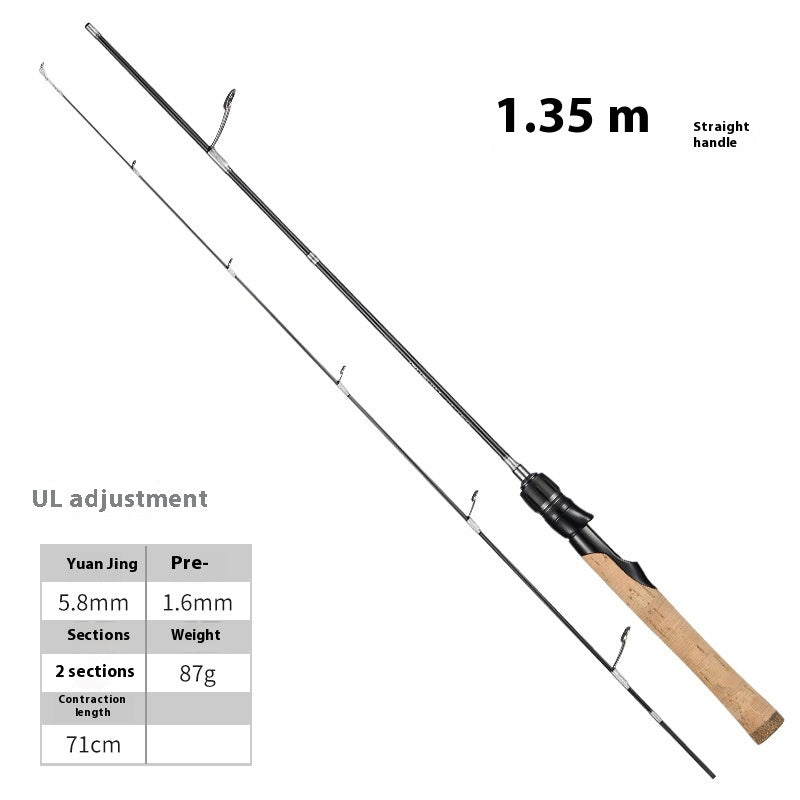 Carbon Cork UL Lure Rod 1.35m Micro Rod for Snakehead and Whitebait Fishing Rod Wholesale