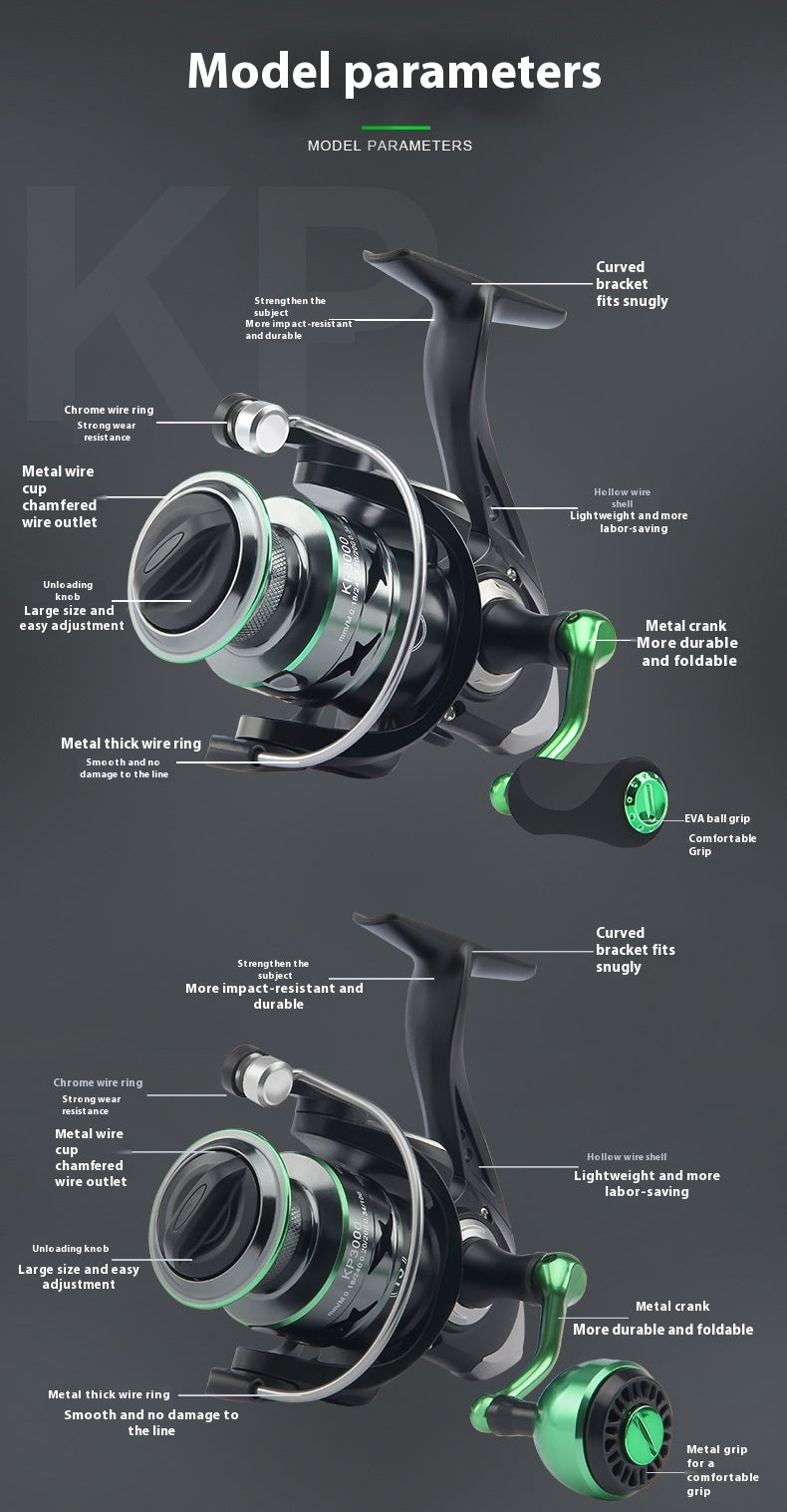 Full Metal Line Cup Lure Spinning Reel Wholesale Fishing Reel Long Casting Sea Rod Reel Sea Fishing Reel Snakehead Fishing Reel KP