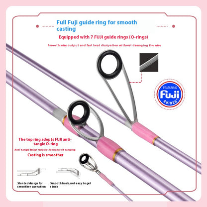 Full Fuji O-Ring 4-Section Micro Lure Rod XUL Ultra Soft Casting Rod Horse Mouth Fiberglass Rod 1.43m Falling Cherry