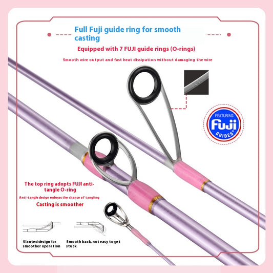 Full Fuji O-Ring 4-Section Micro Lure Rod XUL Ultra Soft Casting Rod Horse Mouth Fiberglass Rod 1.43m Falling Cherry