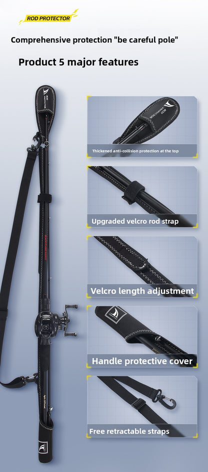 Lure Rod Bag Universal Rod Holder Bag Adjustable Length Width with Velcro Spinning Wheel Bag