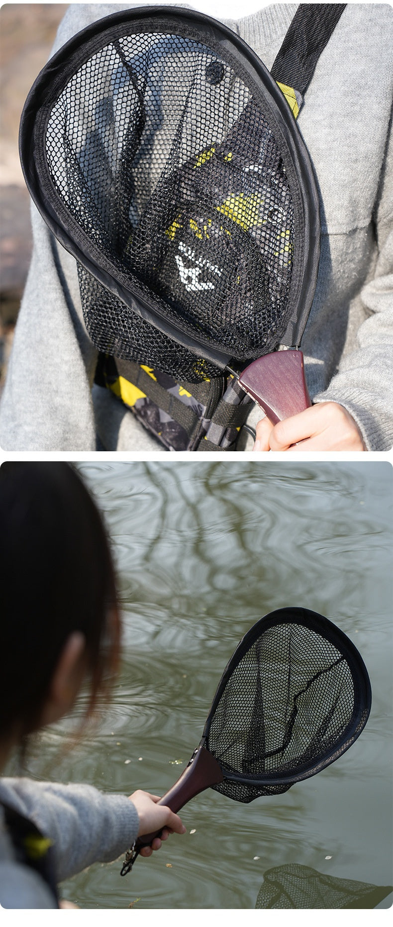 Micro Lure Foldable Landing Net Portable Stream Landing Net Fly Fishing Mini Small Fishing Net Pocket Retractable Only 23cm