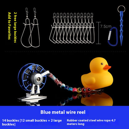 Haodun Little Yellow Duck Live Fish Clip Wholesale Metal Stainless Steel Lure Live Fish Clip Set Fish Lock Clip Fish Clip Wheel Fishing Clip