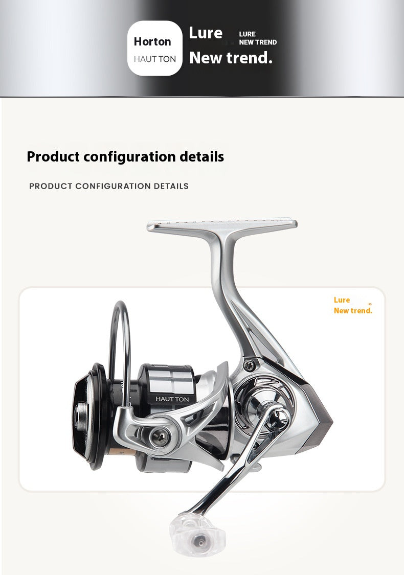 Long Casting Micro Lure Spinning Reel 5.2:1 Fishing Reel Gapless Metal Line Cup Fishing Reel