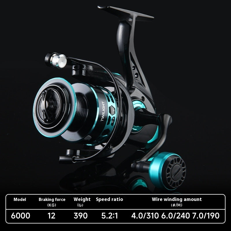 Gap-Free Long Casting Lure Spinning Reel Double Handle Squid Reel Micro Fishing Reel 5.2:1 Casting Reel Fishing Reel