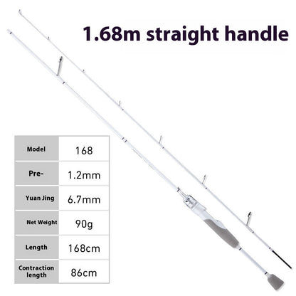 Wholesale Small White Rod Micro Lure Rod 1.68m UL Mouth Rod M Adjustable Long Casting Universal Rod Carbon Fiber Fishing Rod