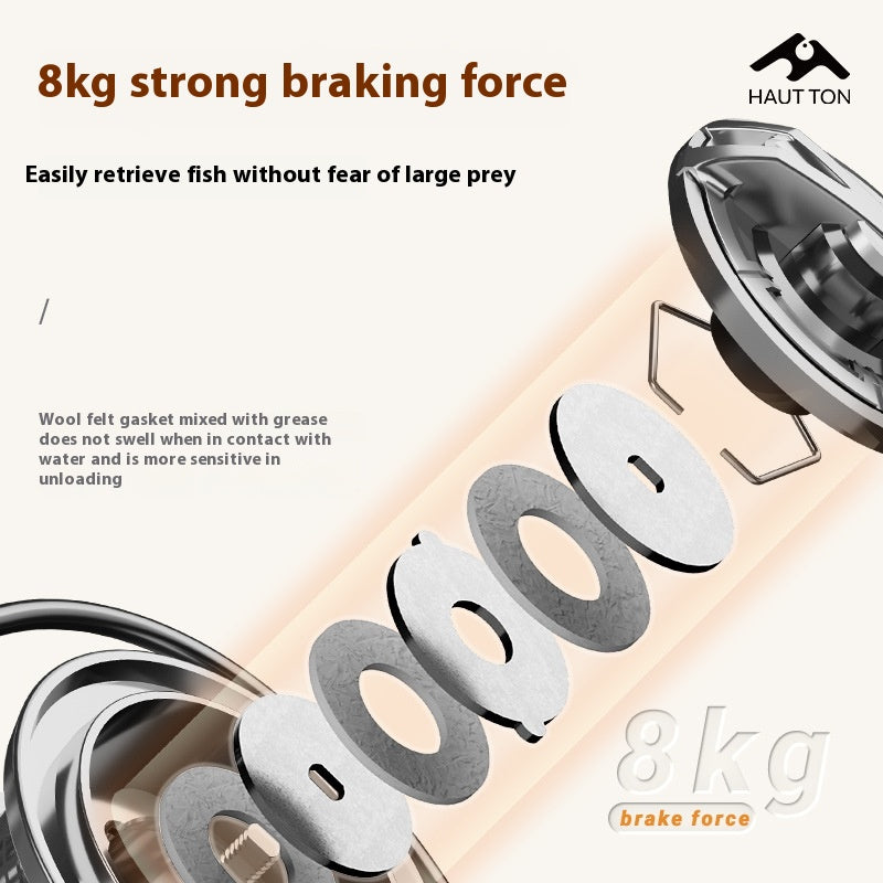 Long Casting Micro Lure Spinning Reel 5.2:1 Fishing Reel Gapless Metal Line Cup Fishing Reel