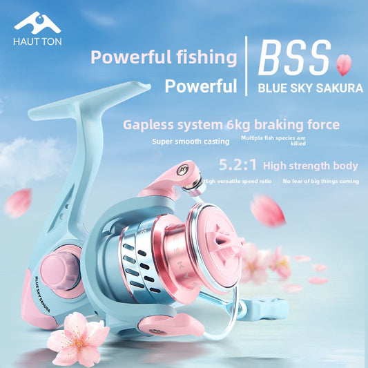 Macaron Spinning Wheel Micro Fishing Reel Wholesale Shallow Line Cup 1500S Fishing Reel Gapless Lure Reel 5.2:1