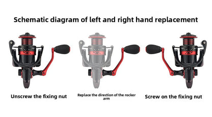Double Crank Handle Spinning Reel Full Metal Line Cup Lure Fishing Reel Gapless Fishing Reel Long Casting Sea Rod Reel DY