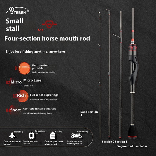 Full Set Fuji O-Ring Four-Section Micro Rod UL Ultra-Soft Multi-Section Lure Rod Teben Xiaosi Four-Mouth Rod 68g