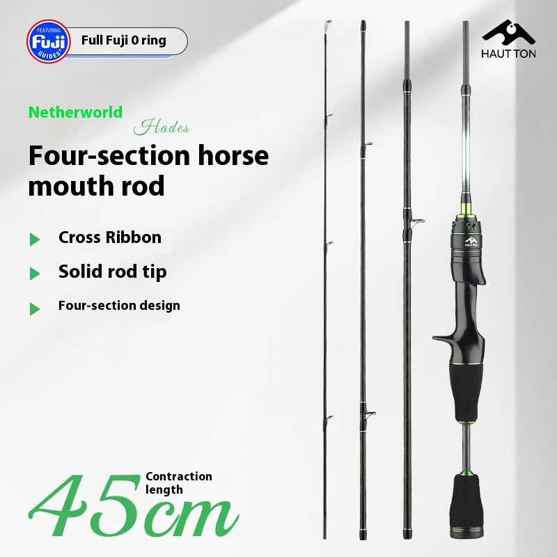 Full Set Fuji O-Ring Lure Rod Wholesale 4-Section Micro Object Mouth Rod Retractable Length Only 45cm Portable Fishing Rod