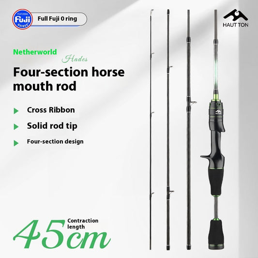 Full Set Fuji O-Ring Lure Rod Wholesale 4-Section Micro Object Mouth Rod Retractable Length Only 45cm Portable Fishing Rod