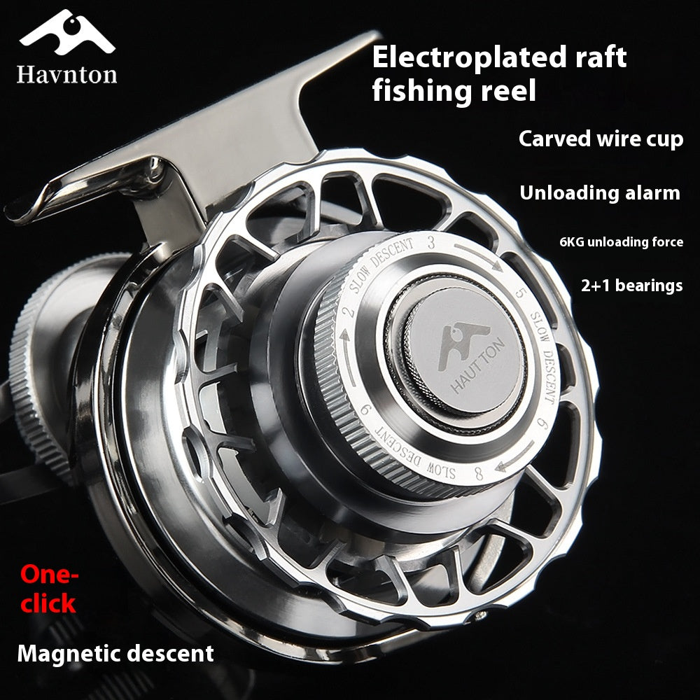Micro Lead Raft Wheel Front Casting Wheel Bridge Raft Boat Raft Wheel Ice Fishing Wheel One-Key Magnetic Brake Slow-Descent Raft Fishing Wheel
