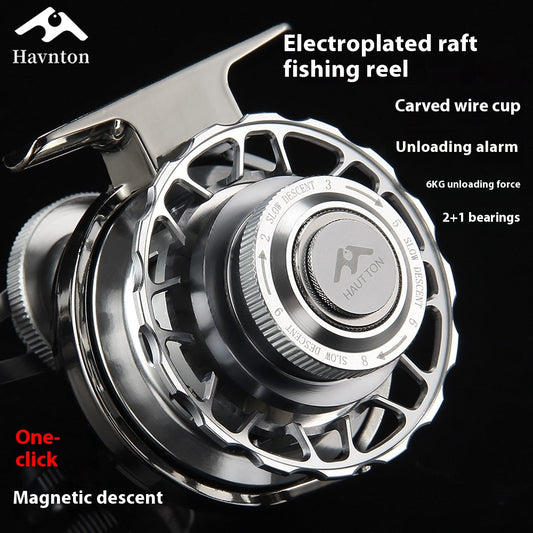 Micro Lead Raft Wheel Front Casting Wheel Bridge Raft Boat Raft Wheel Ice Fishing Wheel One-Key Magnetic Brake Slow-Descent Raft Fishing Wheel