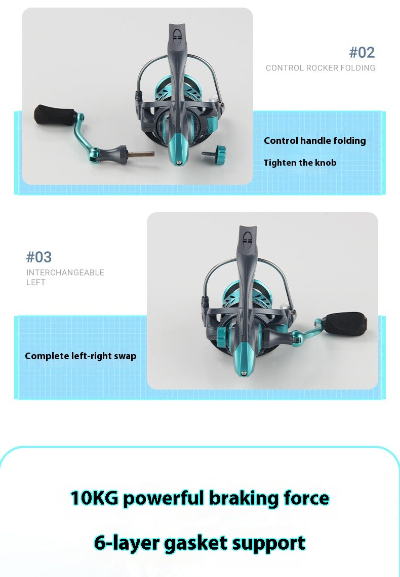 DK4 Generation Gapless Long Casting Lure Spinning Reel Wholesale Metal Line Cup Fishing Reel Micro Fishing Reel Sea Fishing Reel