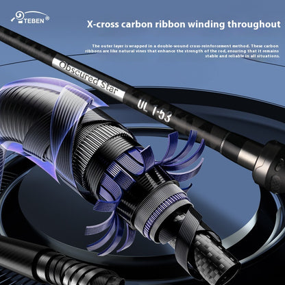 Full Set Fuji O-Ring Micro Object Worm Rod Large Taper Mouth Rod High Carbon Lure Long Casting Rod Carbon Soft Wood Ultra Light 68g