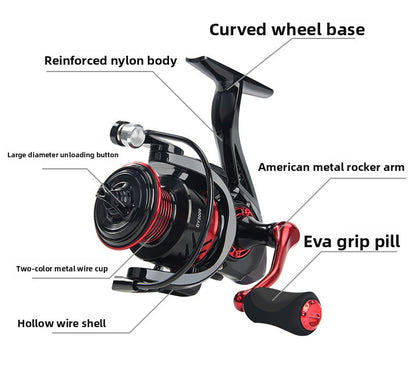 Double Crank Handle Spinning Reel Full Metal Line Cup Lure Fishing Reel Gapless Fishing Reel Long Casting Sea Rod Reel DY