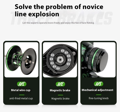 Anti-Explosion Line Water Drop Reel Wholesale Metal Lure Reel Long Casting Fishing Reel Lei Qiang Black Fishing Reel Sea Fishing Reel
