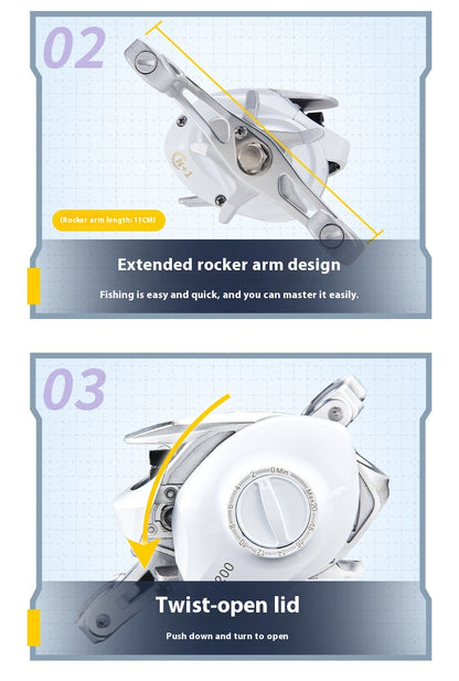 2025 New Model Small White Wheel Micro Lure Wheel Water Drop Wheel 7.2:1 Gear Ratio Fishing Wheel Hot-Selling Fishing Wheel ET